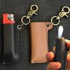 PU Leather Vintage Lighter Case Keychain Portable Retro Cigarette Lighter Pouch Holder Pendant for Bag Backpack Accessory Gift