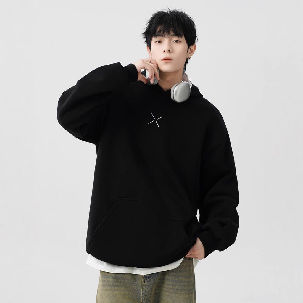 Printed Hooded Sweatshirt for Men and Women New Winter Velvet Thickened Loose Pullover Hoodie