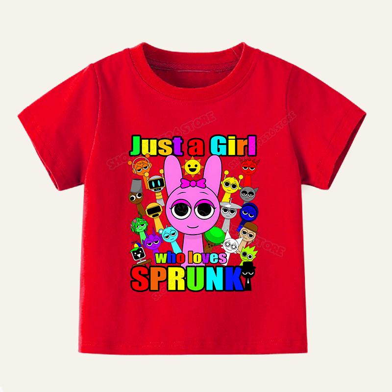 

Футболки Sprunki для хлопчика дівчинки Гра Incredibox Дитяча футболка Мультяшний принт Літній повсякденний Короткий рукав Дитячий одяг Дитячі топи 120