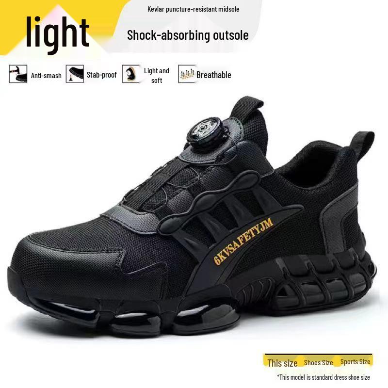 

Мужские рабочие ботинки со стальным носком и вращающейся пряжкой: Ударопрочный и устойчивый к проколам с эластичной лентой