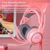 SY-G25 Wired Headphone Sensitive Noise Reduction Detachable Cat Ears 3.5mm USB Omnidirectional Gaming Headset for Laptop