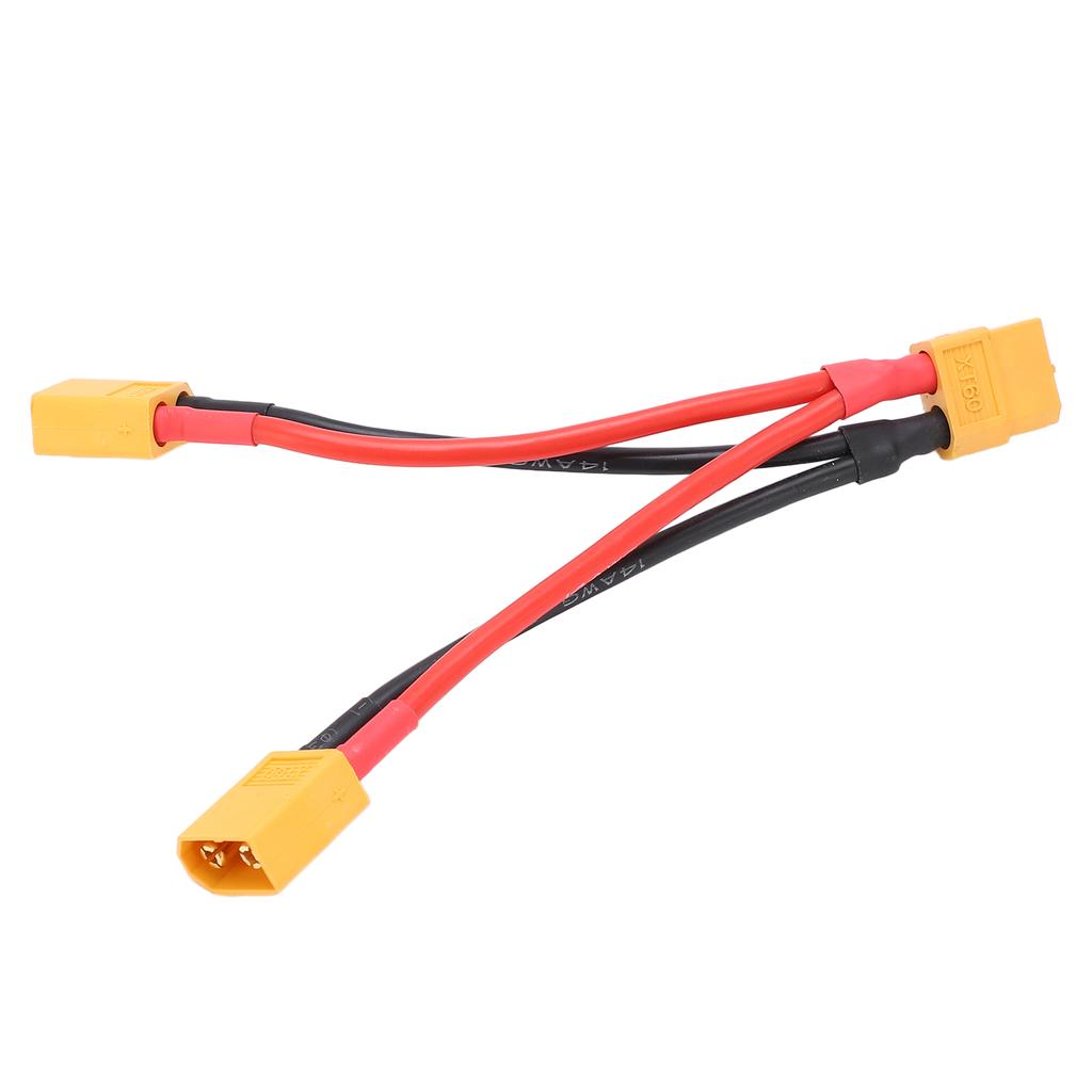 XT60 Parallel Battery Connector Cable Dual Extension Y Splitter 1 Female To 2 Male Silicone Wire for RC Batteries