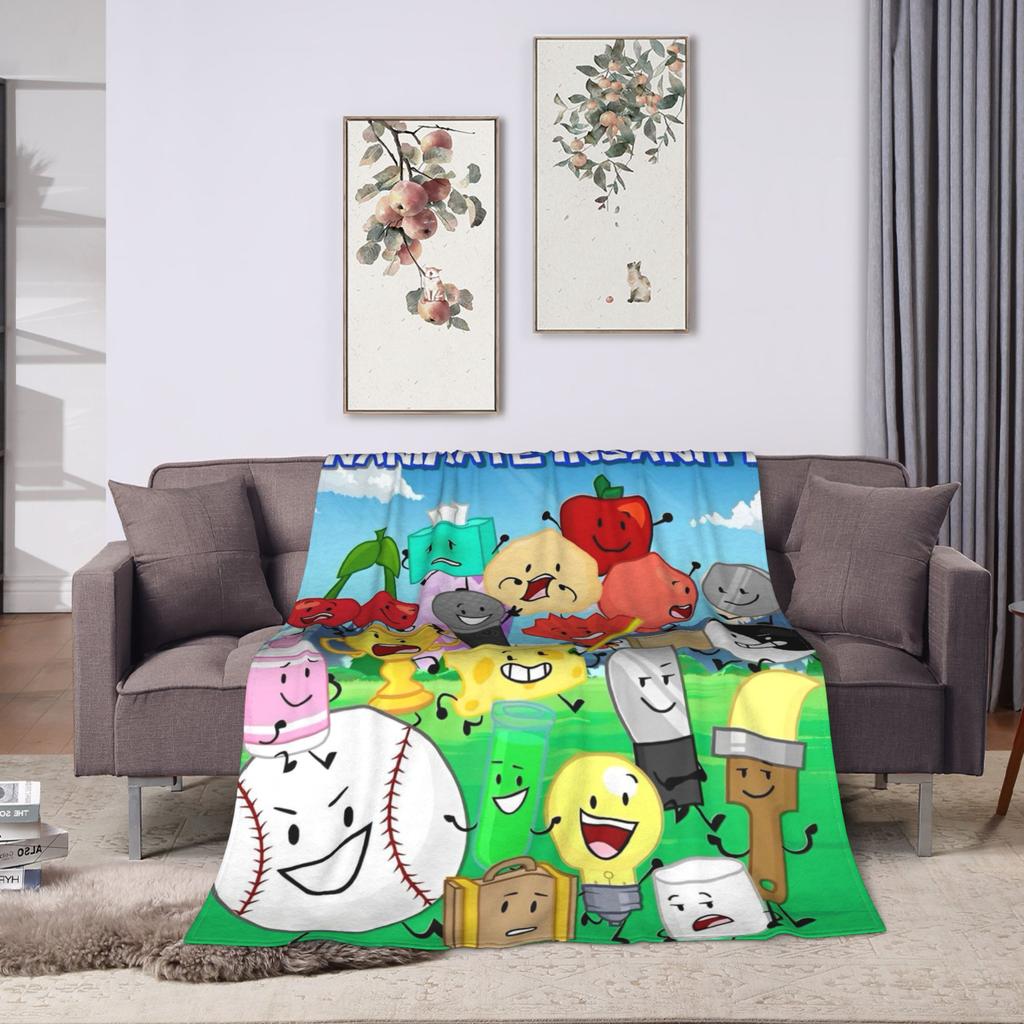 BFDI Inanimate Insanity Blankets Fleece Summer  Portable Warm Throw Blankets for Sofa Office Bedding Throws