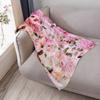 Chic Girly Pink Watercolor Vintage Floral Pattern Throw Blanket Fashion Sofas Giant Sofa Flannel For Decorative Sofa Blankets