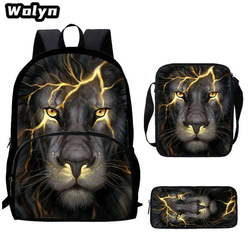 Lion King Schoolbag High Definition Printing Multi-Function Cross-Border Burden Reduction Large Capacity Backpack