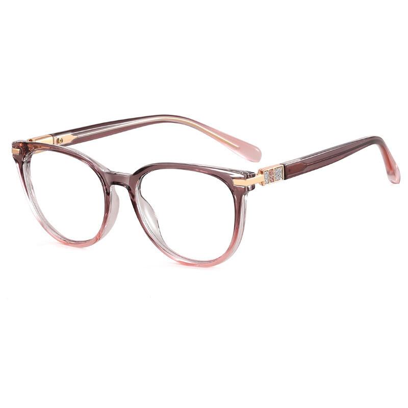 Retro Anti- Blue Lightweight Cat Eye TR90 Eyeglasses Female Luxury Brand Design Trend Prescription Optical Eye Eyeglasses Frames + 1 .5+2+3