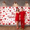 Happy Valentine's Background Valentine's Theme Love Celebration Backdrop Heart Theme Background Heart-shaped Romantic Banner