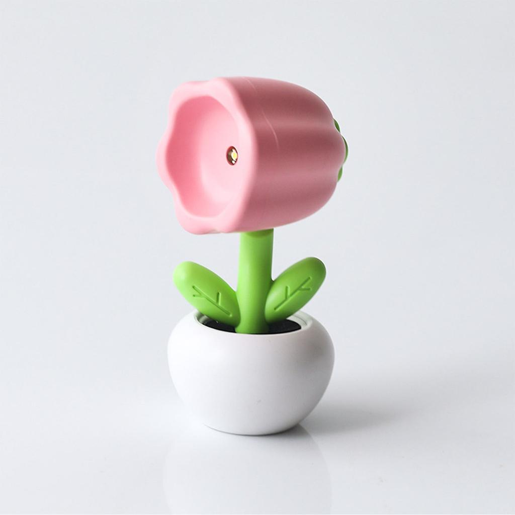Flower Pot Night Light Small Potted Desk Lamp Adorable Plant Pot Ornament Cute Desktop Decoration