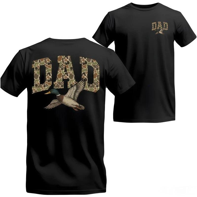 Camo Duck Dad T-Shirt, Old School Camouflage Hunting Tee,Father’S Day Gift XL
