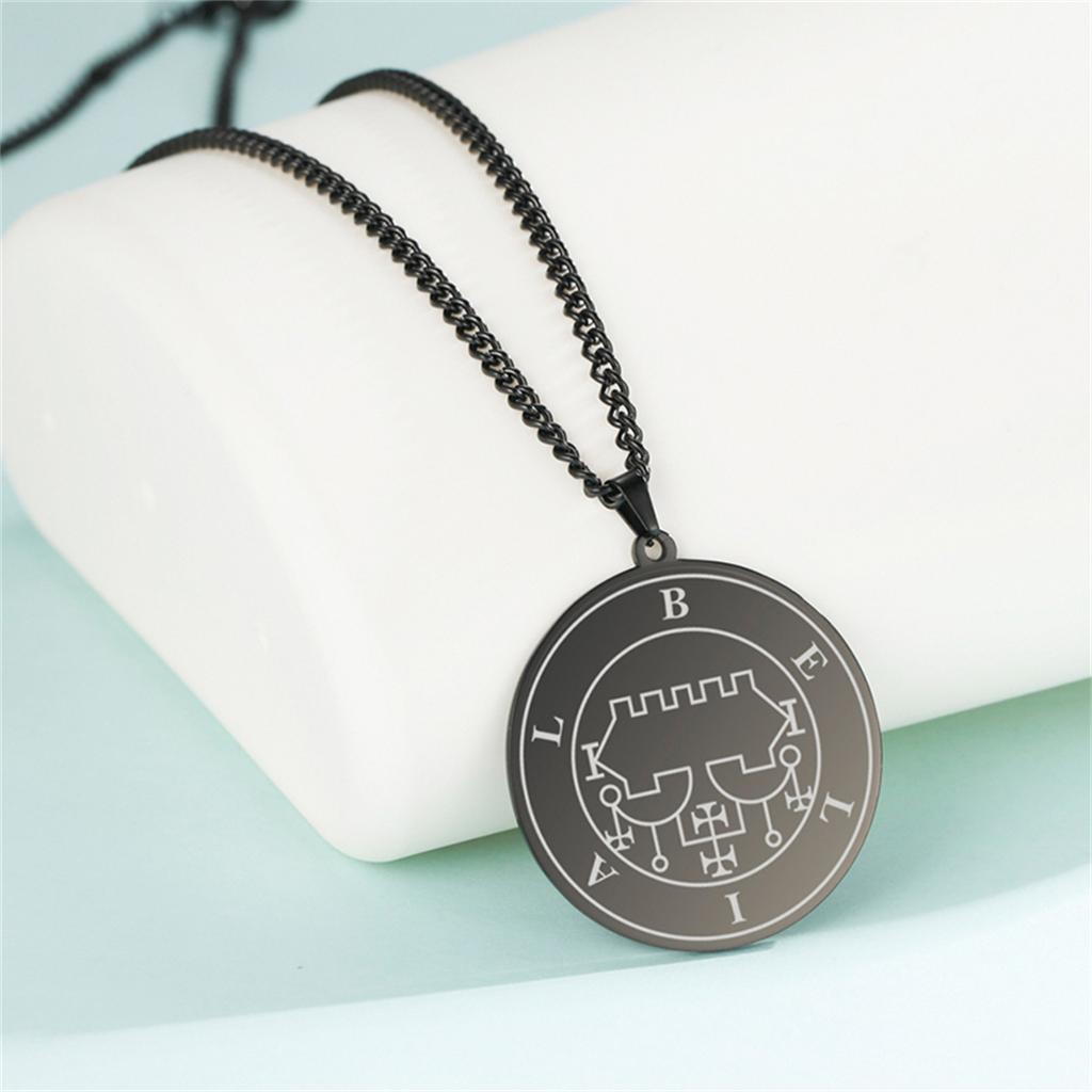 King Belial Sigil Demon Seal Necklace Stainless Steel Key of Solomon Pendant Necklaces Amulet Jewelry Gifts Wholesale