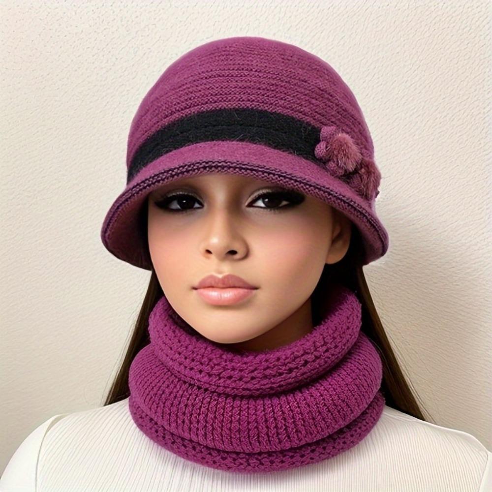 Festlig julmössa i bomullsstickning för kvinnor - Elastisk, Lätt, Dekorativ accessoar, Handtvättbar, Perfekt för utomhusaktiviteter och resor