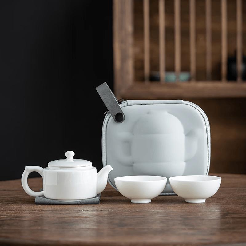 Chaxun White Porcelain Travel Tea Set
