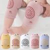 1 Pair Class A Xinjiang Combed Cotton Baby Crawling Knee Pads, Hollow Mesh Anti-Slip Silicone Dot Knee Leg Warmers for Toddler 0-5 Years Four Seasons