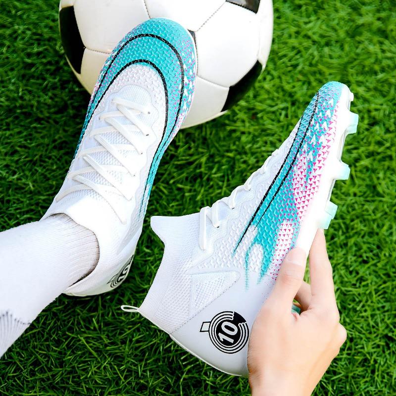 Unisex Fashion Outdoor High-Top Sport Fußballschuhe Leder Fußballschuhe für Kinder