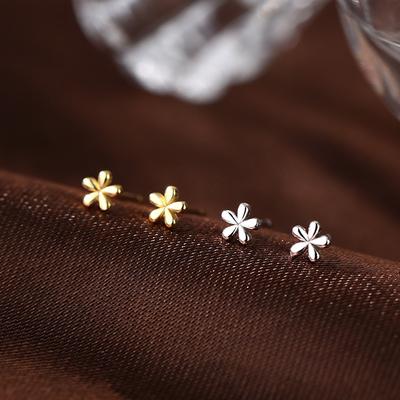 925 Silver Flower Earrings Women Simple Fashion Wedding Jewelry Accessories