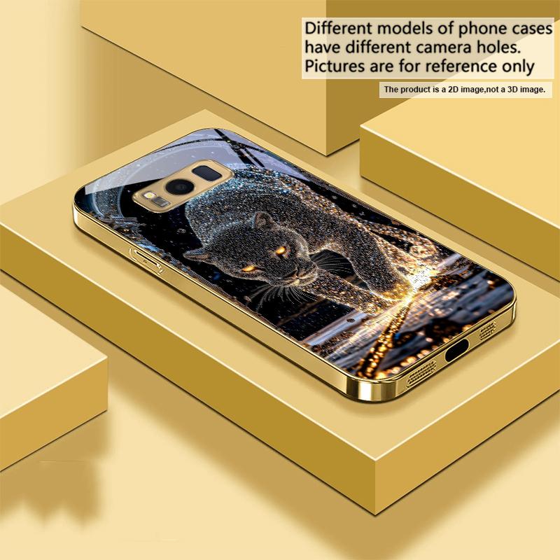 

Giant Star Leopard For Samsung Galaxy S26 S20 FE S21 S22 S23Plus S24 Ultra 25Ultra S21+ S9 S22 S8 S23 Golden glass phone case Galaxy S9+