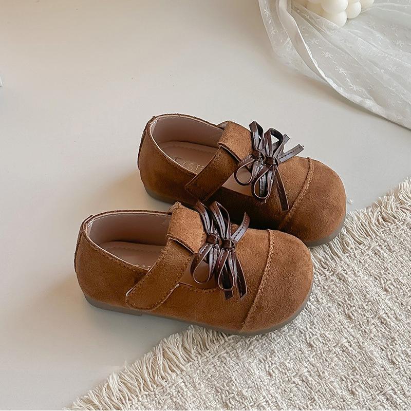 Children's Small, Medium, and Large Size Single shoes2026Spring and Summer Cute Double Bow Solid Color Shallow Princess Shoes for Girls