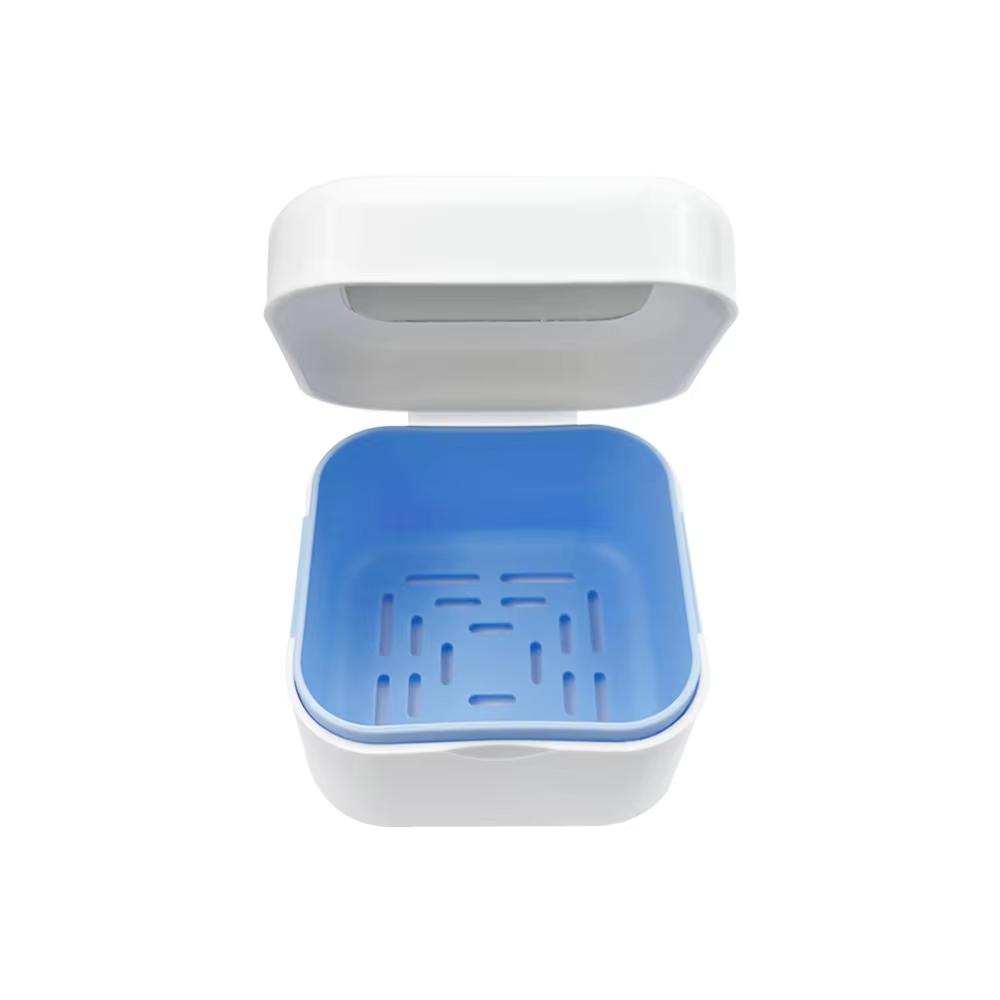 Denture Storage Box With Mirror Dental False Teeth Bath Box Organizer Mouth Guard Retainer Case Orthodontic Containers Oral Care