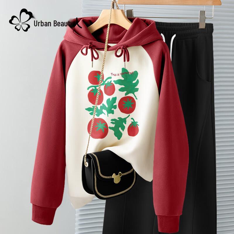 

Urban Beauty Women s Raglan Color-block Hooded Sweatshirt S