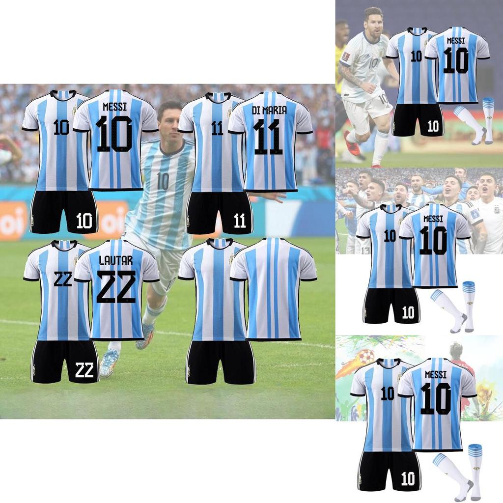 Șosete sport unisex de înaltă calitate din amestec de bumbac pentru copii, ediție Argentina Home, design cu 10 numere, trei stele 2022