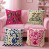 Nordic Boho Sun Leopard Palm Cushion Cover Natural Linen Organic Fabric DoubleSided Printing Sofa Home Decor Gift Pillow Case