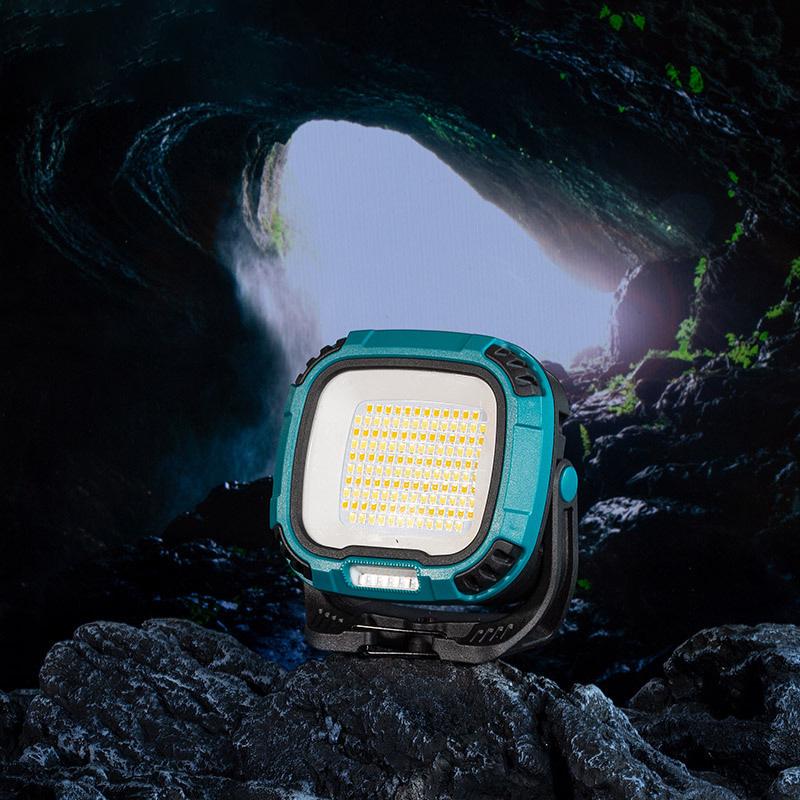 Multifunctional LED Floodlight: Emergency Camping Light with Long Battery Life and Magnetic COB Work Light
