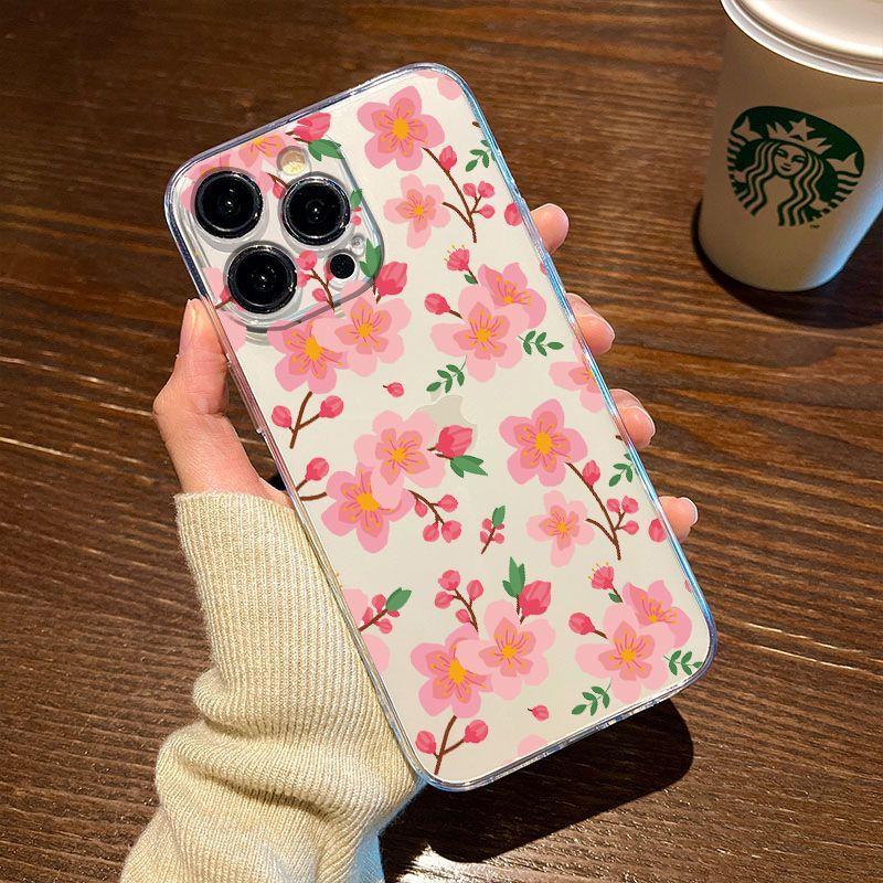 Phone Case For Realme 12 Pro Plus C67 4G C53 C55 C11 C12 C15 C21Y 5 6 7 8 9 10 Cover Flower Pink Bowknot Fashion Silicone Funda