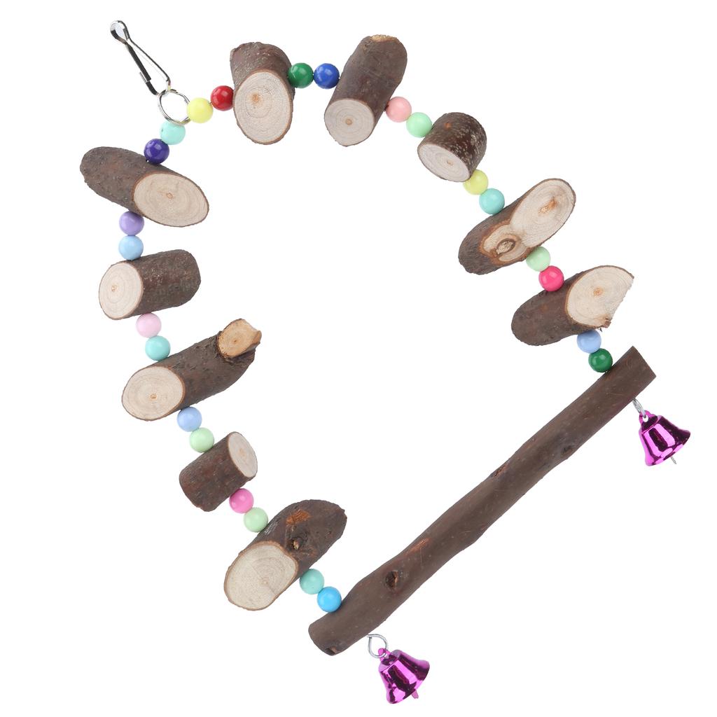Parrot Swing Toy Wooden Parrot Suspension Bridge Swing for Small Medium Budgies Birds