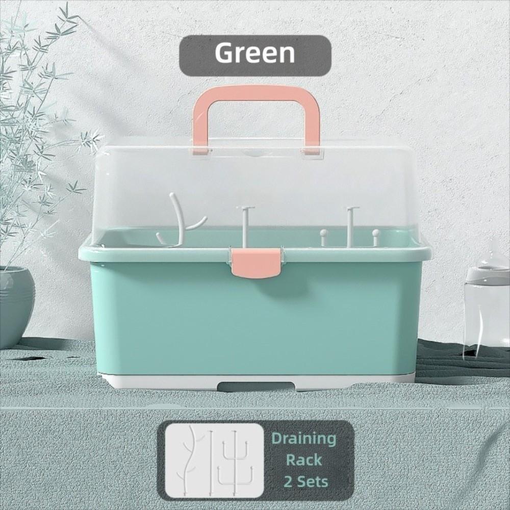 Portable Baby Bottle Holder Anti-Dust Milk Bottle Storage Box Nursing Bottle Drying Rack Travel