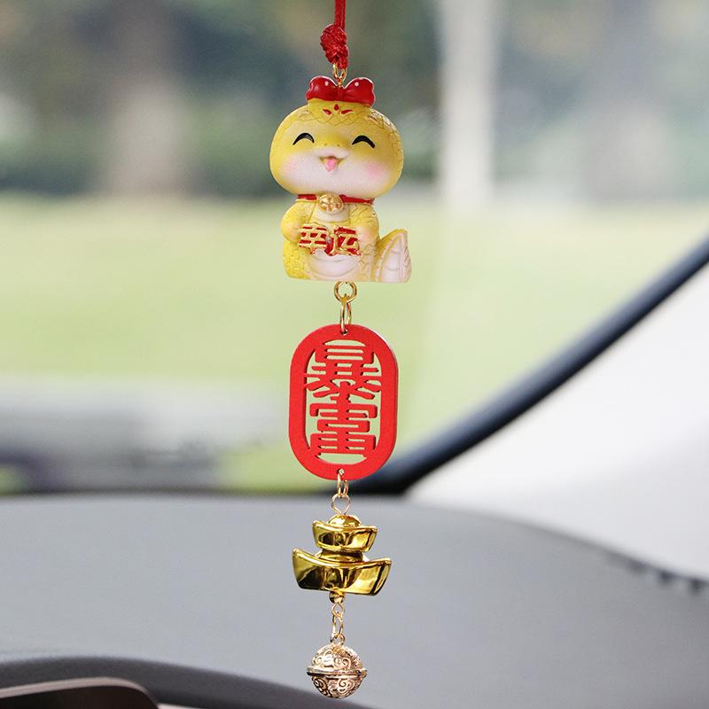 2025 Wealth Snake Car Pendant: New Year Blessing for Rearview Mirror