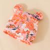 Adorable Baby Floral Flare Sleeve Jumpsuit with Hat & Headband (0-1Y)