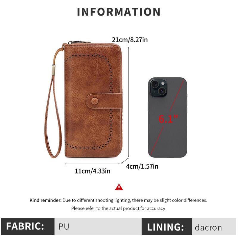 Multifunctional Women's Wallet Retro Oil Wax Leather Long Wallet Simple Large Capacity Card Bag