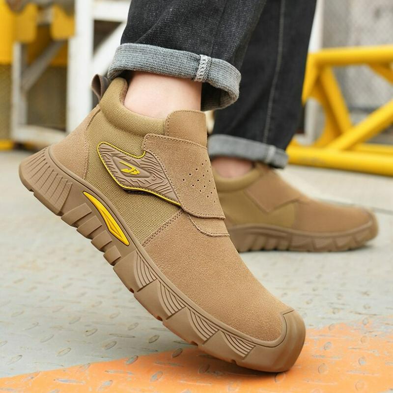 Fashion Men Safety Shoes Fire-resistant Flower Welding Shoes Anti-smash Anti-stabbing Insulated Boots Indestructible Non-slip Work Boots