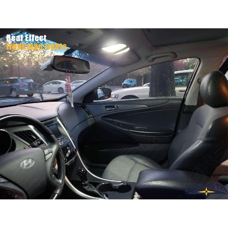 8PCS Super Bright White LED Interior Light Kit Package for Hyundai Elantra 2017 2018 + License Plate Lights and Tall Tool