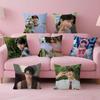 Koreanischer Prominenter Byeon Wooseok Zweiseitig Bedruckte Kissenhülle Kurzer Plüsch Geeignet für Wohnzimmer Schlafzimmer Zierkissenbezug