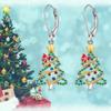 Gorgeous Sparkling Colorful Cubic Zirconia Christmas Tree Drop Earrings for Women Elegant Bowknot Party Romantic Jewelry earrings