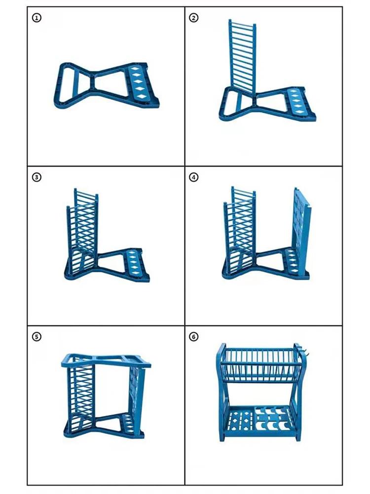 Küchenspüle Arbeitsplattenhalter Küchenartikel Abtropfgestell Doppelschichtiges Kunststoff-Geschirrgestell Trockenständer Tassen- und Schneidbrettaufbewahrung