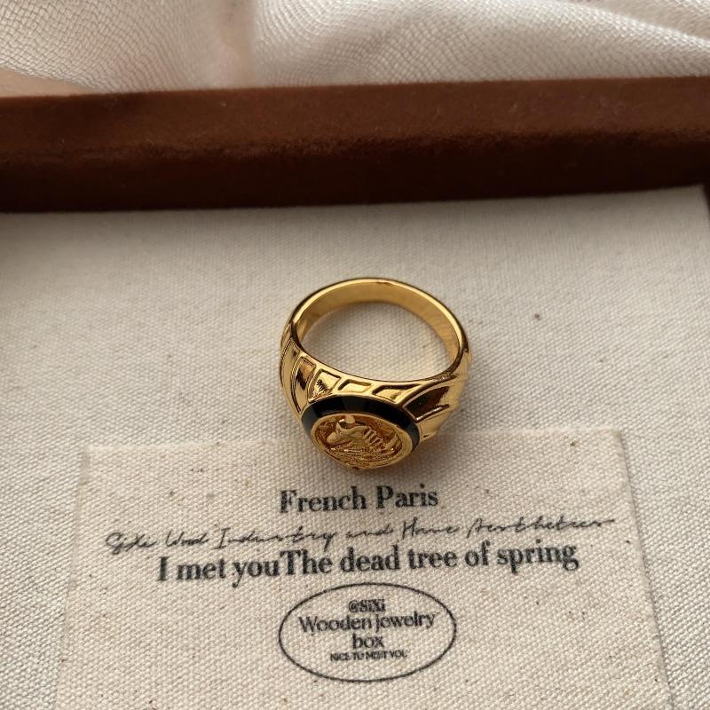 Caramel Color Round Personality Ring, Autumn And Winter Maillard Retro Enamel Dripping Open Ring, Exquisite And Smart And Gorgeous