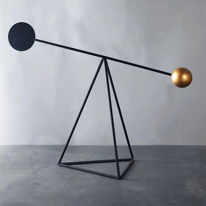 

Modern Black Geometric Wrought Iron Ornament for Home Décor