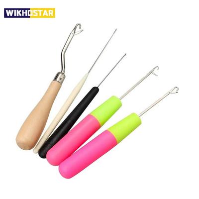 5pcs/Set  Crochet Dreadlock Hook Needles Dreadlock Tool Plastic & Wood Hair Weaving Crochet Needles Dreading Latch Hooks Craft