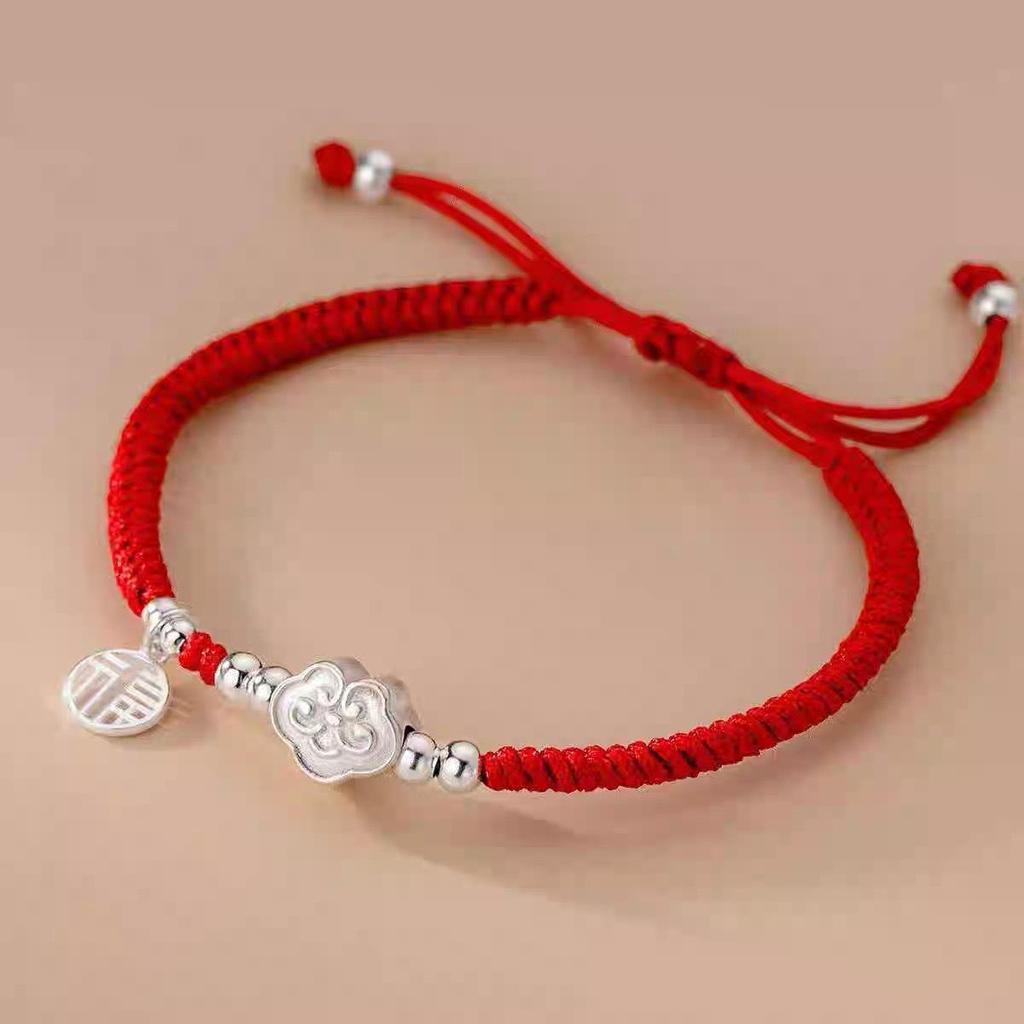 2025 Festival Gift: Pure Sterling Silver 999 Zodiac Red String Bracelet for Girls