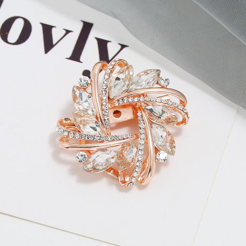 

Korean crystal t-shirt buckle clip, hem of clothes, knotted buckle, feminine versatile silk scarf buckle, three-purpose brooch