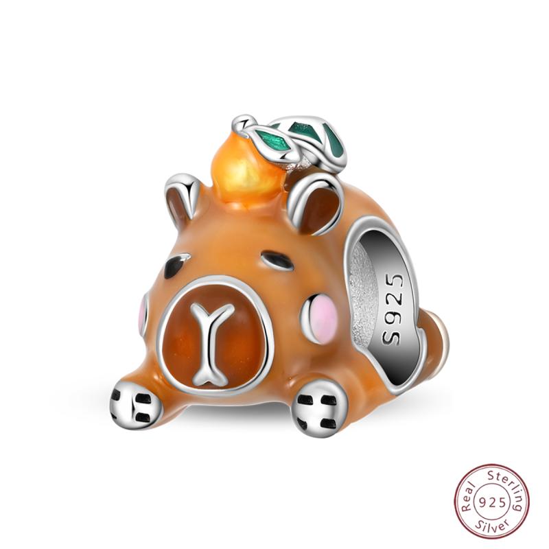 Copper Firefly Cute Cats And Dogs Beaded Pendant Suitable For Original Charms Bracelet Diy Exquisite Women Jewelry