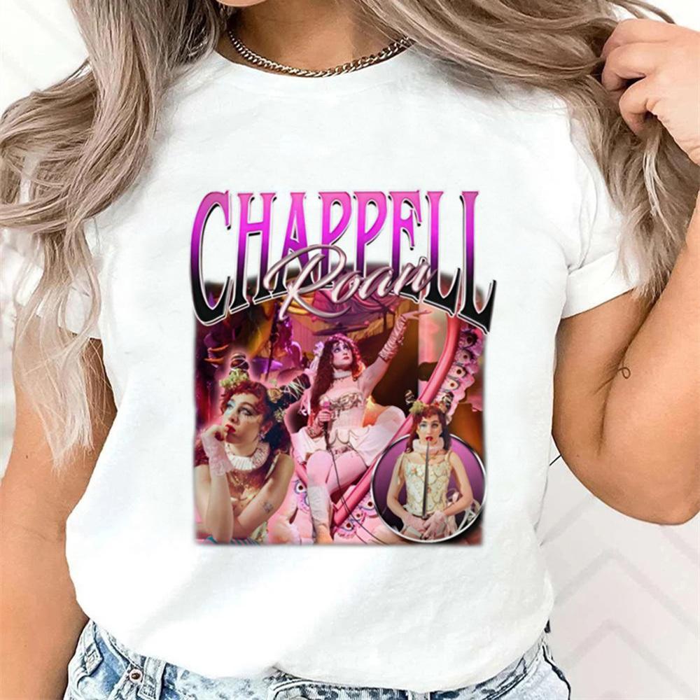 Chappell Roan t shirt girl Retro 80s Grunge harajuku Comfortable t shirt 2000s Psychedelic Comfortable Punk Vintage Digital