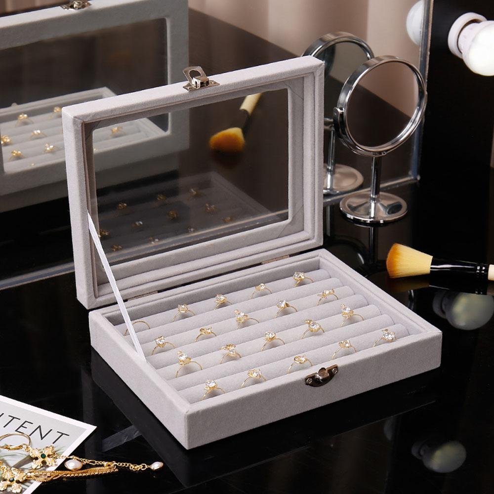 Earring Velvet Jewelry Box Ring Jewelry Show case Organizer Box Storage Case Display Tray Holder