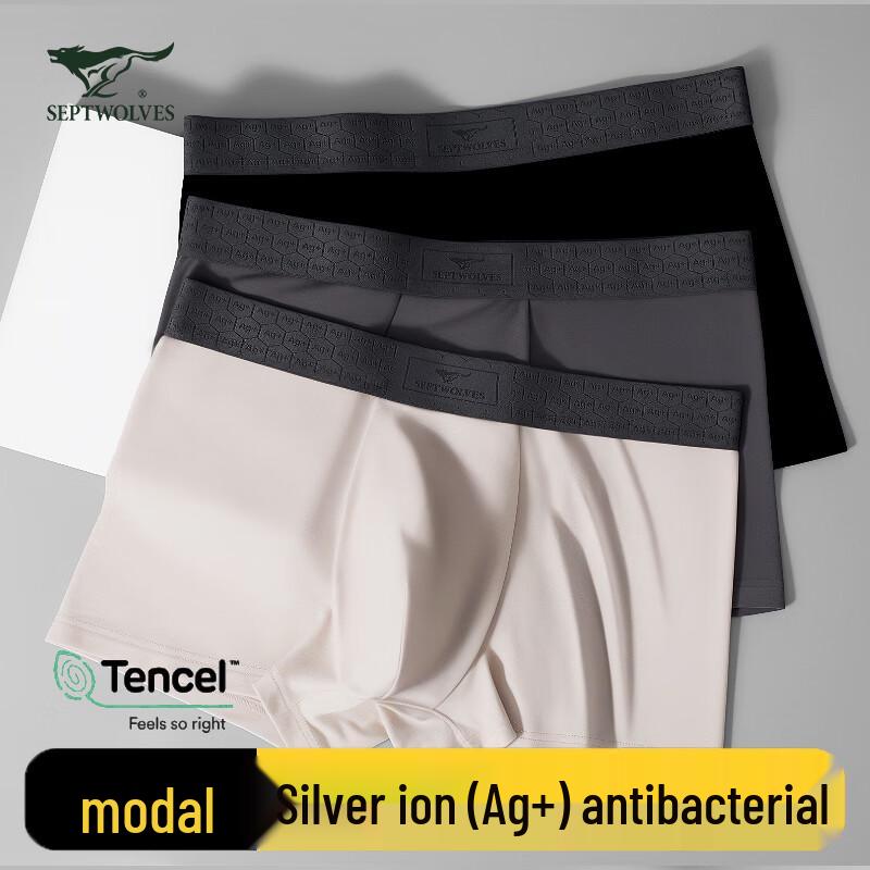 

Мужские боксеры-брифы Seven Wolves из модала с антибактериальным эффектом и ионами серебра, 3 штуки 3XL