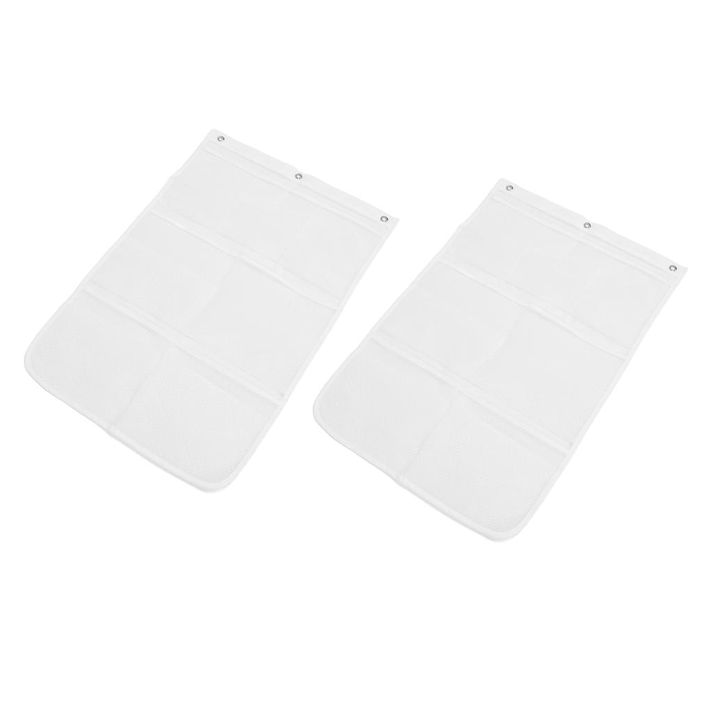 Bathroom Storage Hanging Bag 2 Sets 6 Hooks Shower Caddy Quick Dry Mesh Bathroom Organizer