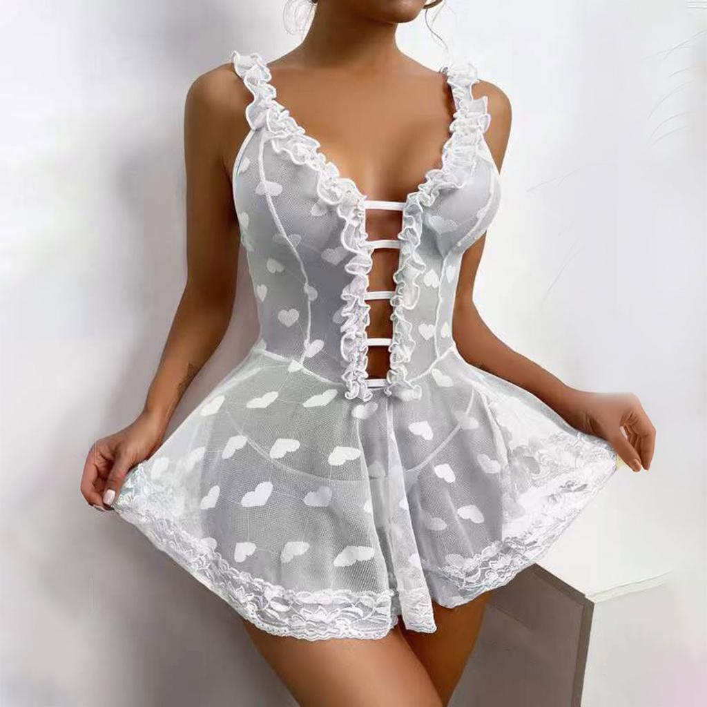 

Женская мода, сексуальное кружевное нижнее белье с принтом, ночная рубашка XXXXL белый
