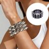 Versatile Occasion Star Rivet Punk Bracelet 3 Layer Elastic Wide Bangle Comfortable Wear for Event and Gatherings