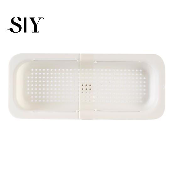 Adjustable Sink Strainer Retractable Drain Basket Over The Multifunctional Grade PP Extendable Fruit Space-saving Colander Vegetable Washing белый
